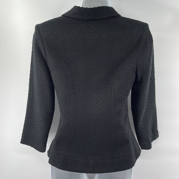 Monkey Wear vintage VTG tweed blazer suit coat jacket crochet flower black - Picture 6 of 12